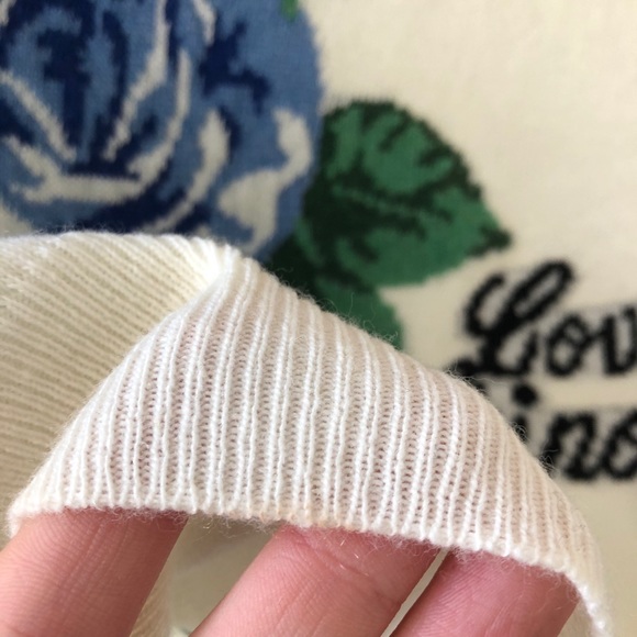 Love Moschino Floral Knit Cashmere Wool Sweater 6 - Picture 10 of 11